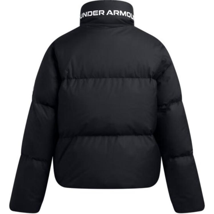 Under Armour ColdGear Limitless Solid Color Outdoor Casual Sports Zipper Stand Collar Warm Puffer Jacket Women Jackets Black 1384648-001
