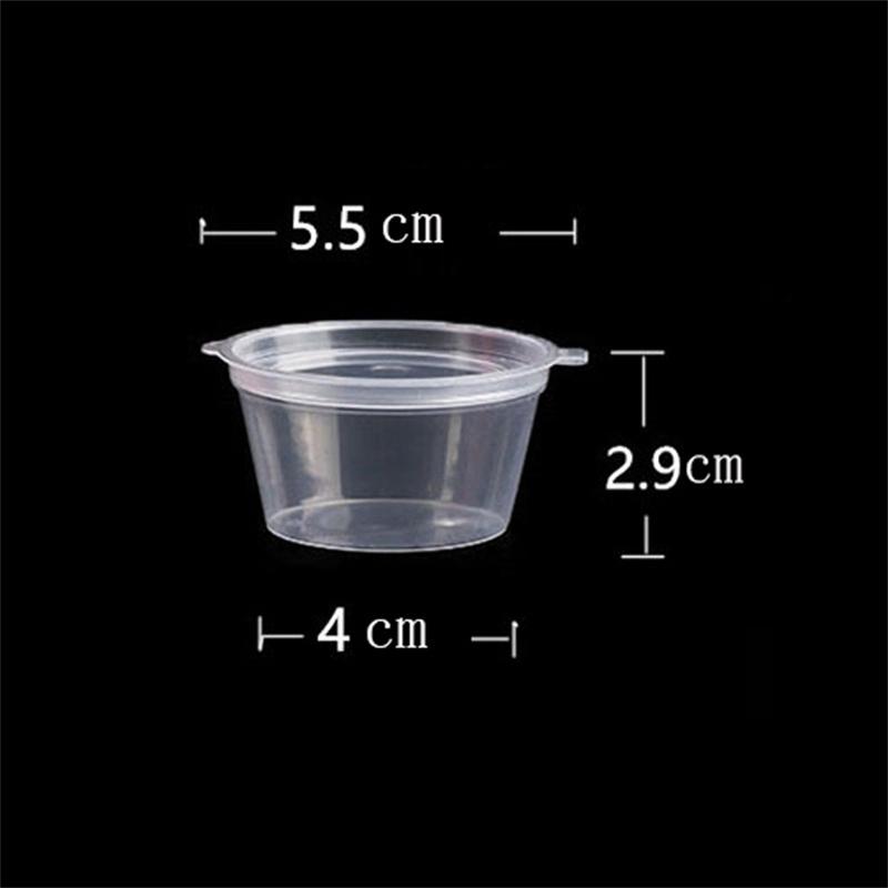One Box Of 100pc Plastic Takeaway Sauce Cup Containers Food Box With Hinged Lids Pigment Paint Box Palette Disposable Box