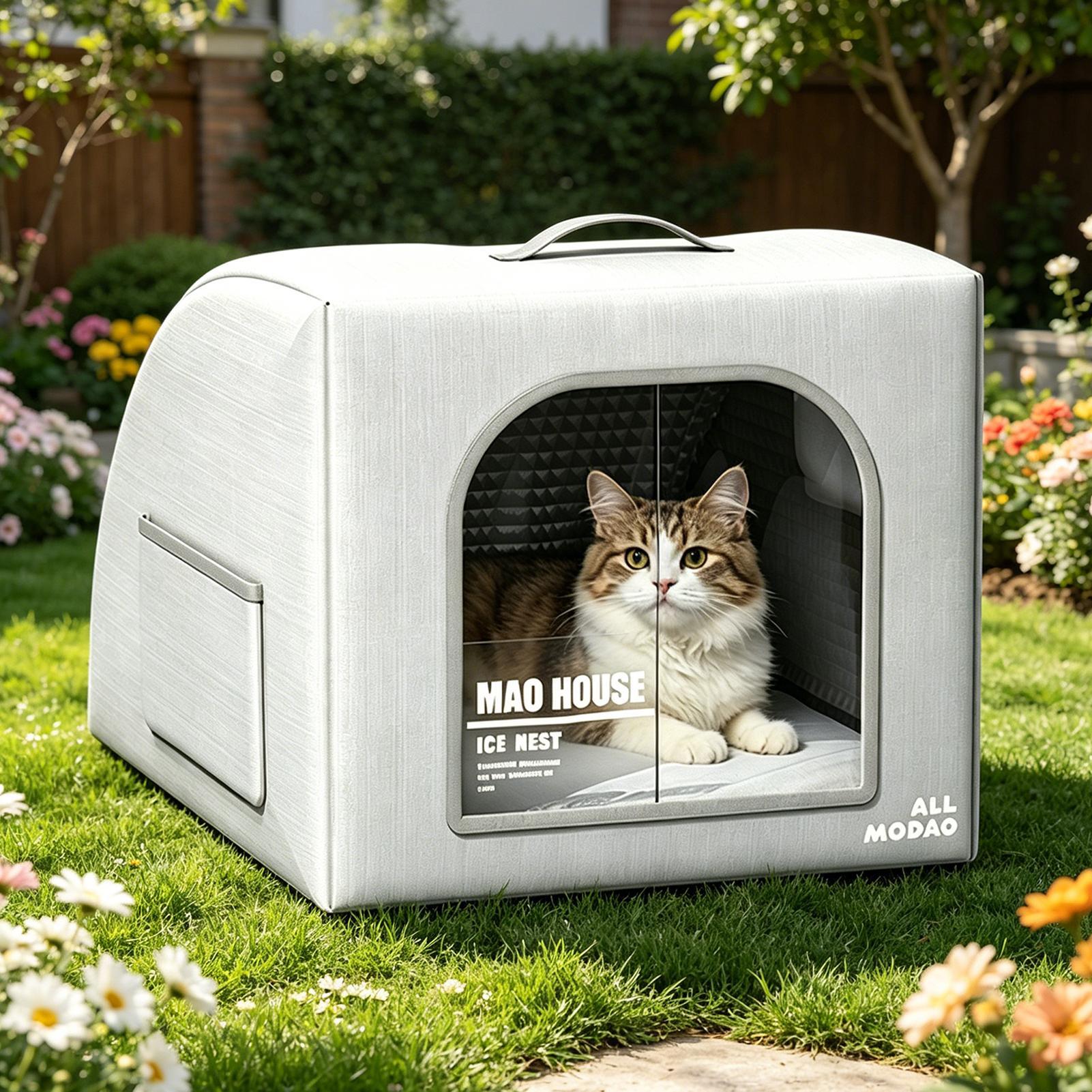 

Cooling Outdoor Cat House Foldable Weatherproof Insulated Cave Dog House With 8 Reusable Ice Packs For Indoor Outdoor Kitten S