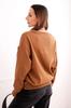 Bluza Damska Pętelkowa Bawełniana Basic Z Okrągłym Dekoltem Camelowa L
