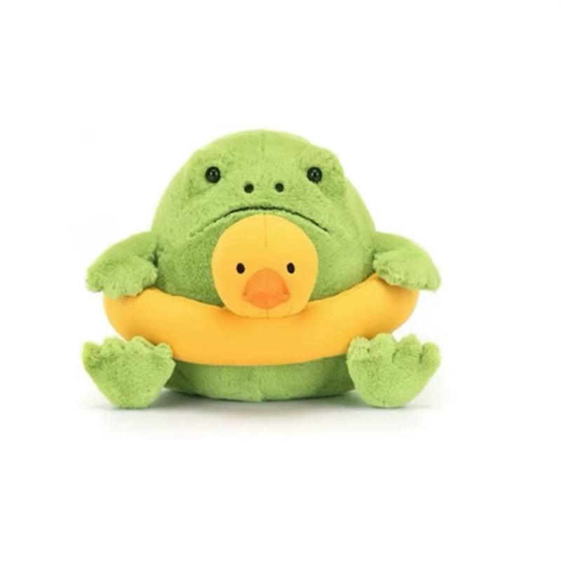 25cm Schwimmende Ente Kreis Frosch Kreativ Mollig Baumfrosch Plüschtier Fett Regen Frosch Plüschpuppe Geschenke Für Freunde about 25cm yellow