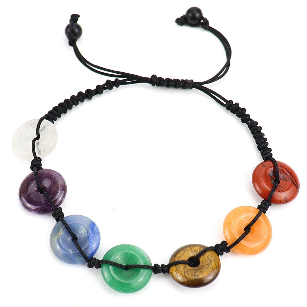

Hand-Woven Colorful Crystal Bracelet 1.5Cm Safety Buckle Stone Yoga Bracelet B64 pure natural