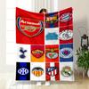 Football Club Logo Printed Warm Blanket Design Flannel Blanket for Bedroom, Living Room, Sofa, and Nap