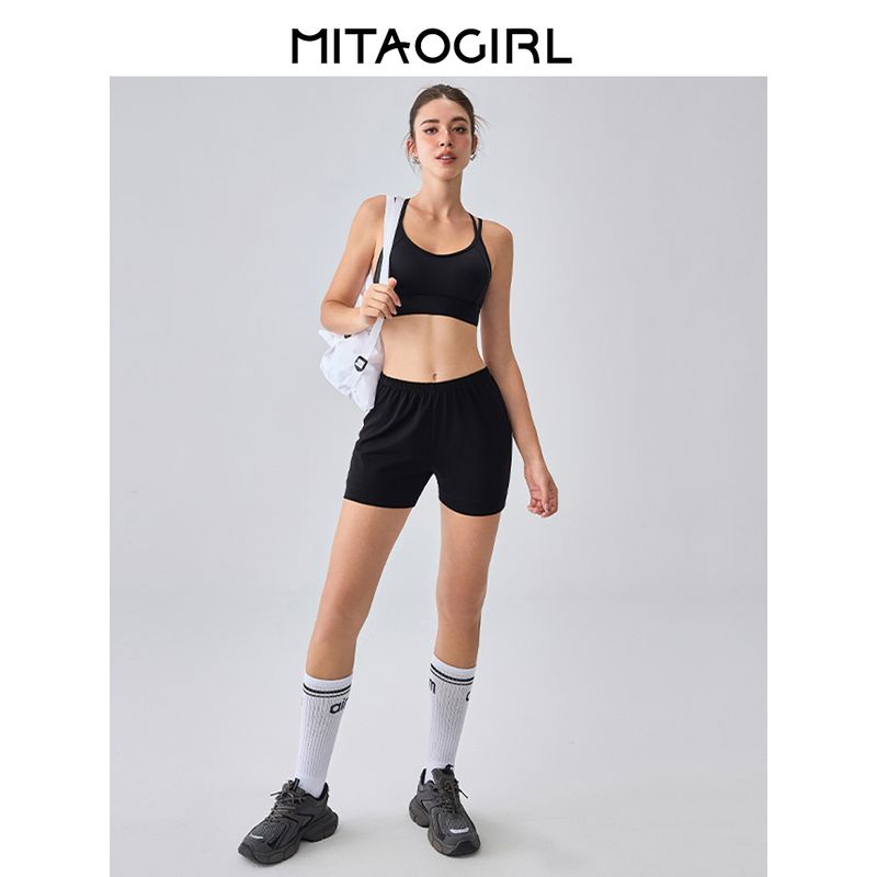 Mitaogirl Kendall Sports Shorts Women's Shorts Professional Fitness Training Pant Breathable Quick-Drying Pure Color Pants