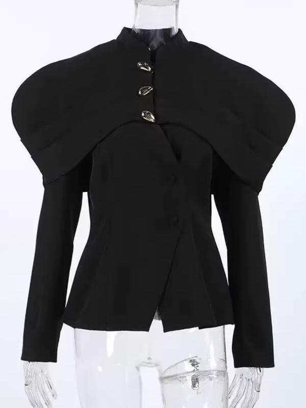 European & American Light Luxury Slim Fit Suit Jacket with Metal Buckle