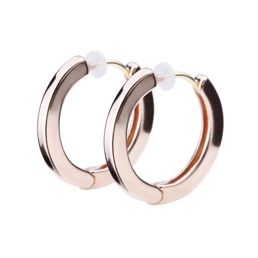LOKUMI Made in K18 Hoop Earrings, Japan, 18K, Post, K18, Hypoallergenic, Hoop, Earrings, Catchless, One-touch, Women's, Plain, Round, Simple, Popular,