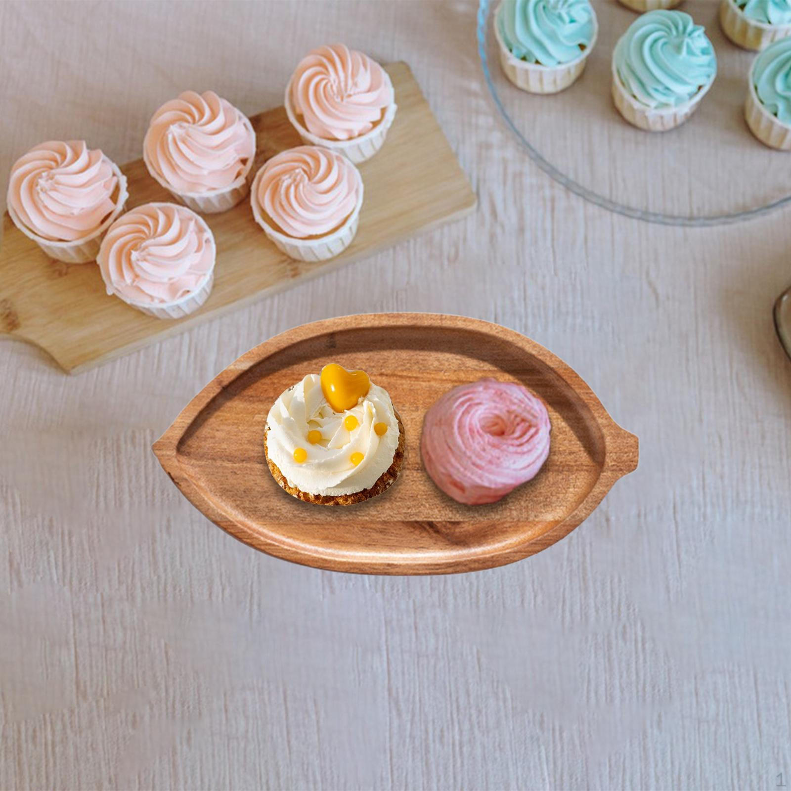 

Деревянный сервировочный поднос Блюдо для еды Форма листа Универсальное блюдо Деревянная тарелка для кекса small leaves