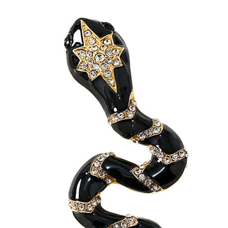 Unique Women Brooch Pin with Sparkling Rhinestones Unique Snake Brooch Alloy Texture for Multifuntional Outfit Styling