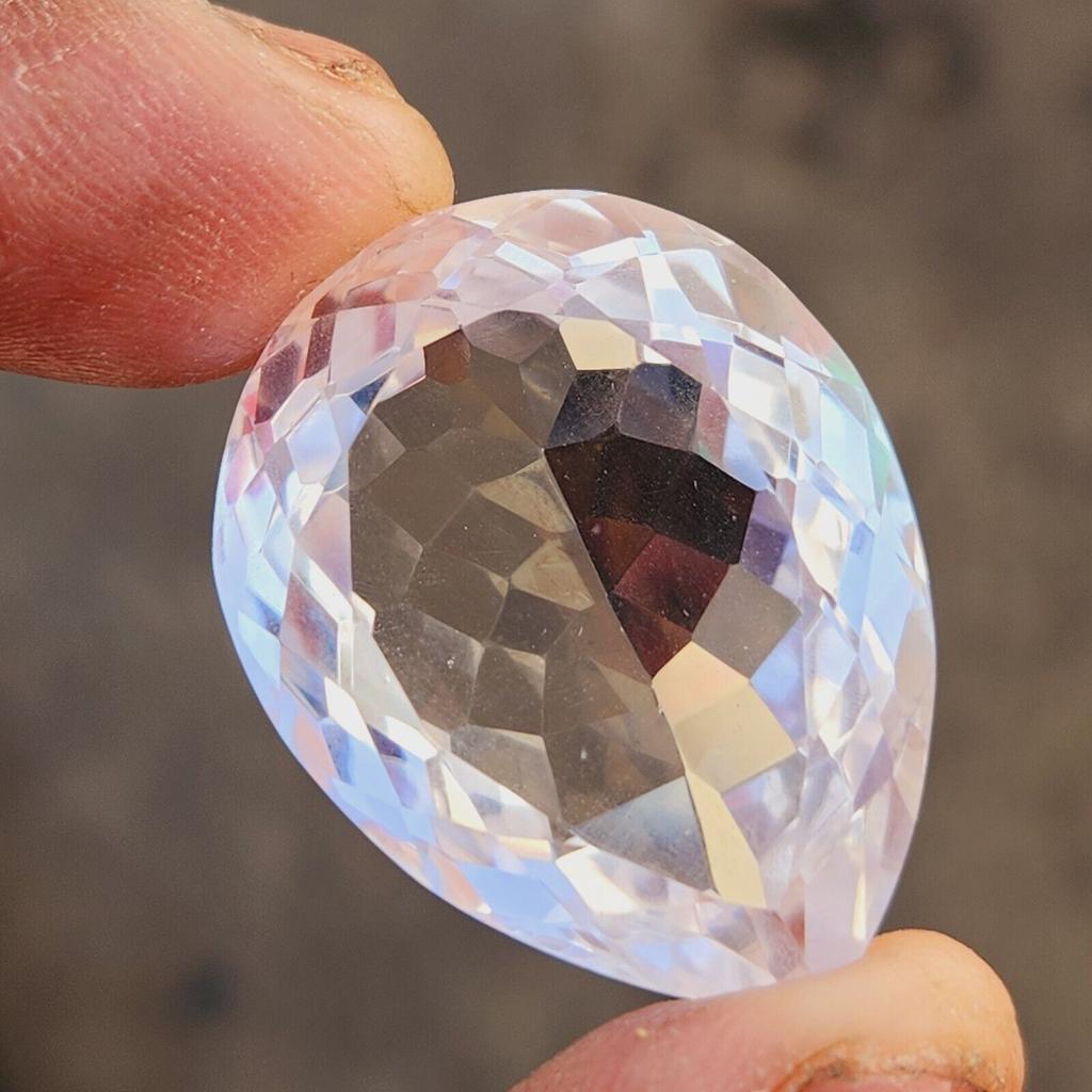 CERTIFIED Flawless 82 Ct Pear Shape White Montana Sapphire Loose Gemstone