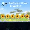 Vibrant Flower Car Decor 5Pcs Wobble Sunflower Dashboard Decor Resin Spring Ornament for Road Trips with Non Slip Adhesive Cute Shaking Office Desk