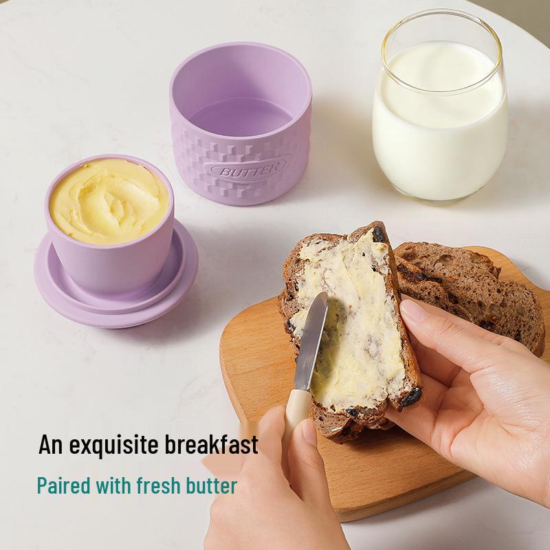 Silicone Sealed Butter Dish with Lid and Scale Lines
