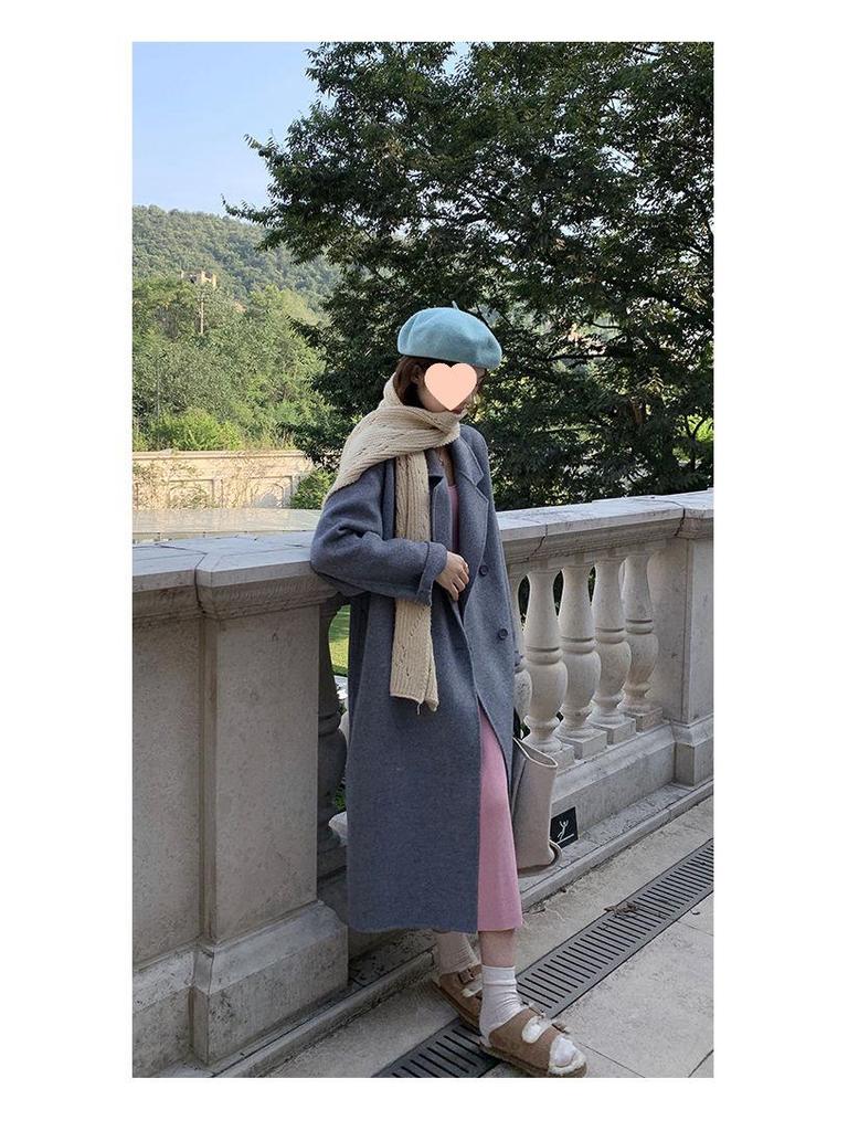 Oatmeal Woolen Coat: 2025 Autumn/Winter Korean Style Loose Mid-Length Bestseller Jacket