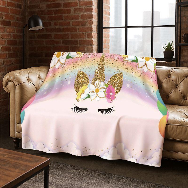 Cartoon Ballet Cute Girl Ballerina Flannel Blanket Soft Warm Blanket Throw Blanket for Bedroom Living Room Bed Travel Picnic Kid