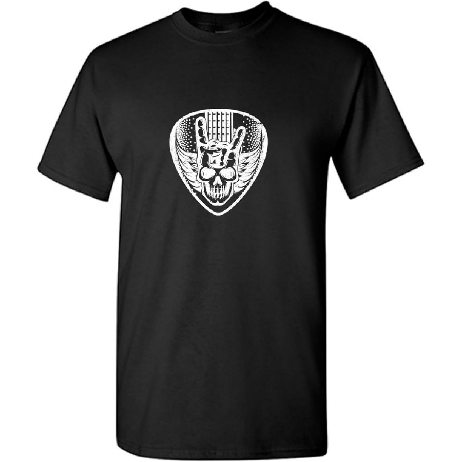 Guitar Pick Graphic Heavy Metal Rock and Roll T Shirt Gift for Guitar Player S