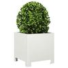 VidaXL Planter White 30x30x30 Cm Steel, Planter, Patio Planter, Flower Box, Outdoor Planter, Box To 851187