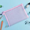 with zipper Zipper Pencil Case Large Capacity Double Pocket Durable Transparent Mesh File Folder