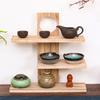 Desktop Display Shelf Space Saving Rustic Elegant Shelves Delicate Wood Floating Shelves for Small Plants Coffee Mug Rack Holder