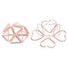 100pcs Shaped Paper Clips Triangular and Heart Type Double Layer 3D Rose Gold Metal Paper Clips for File Classification
