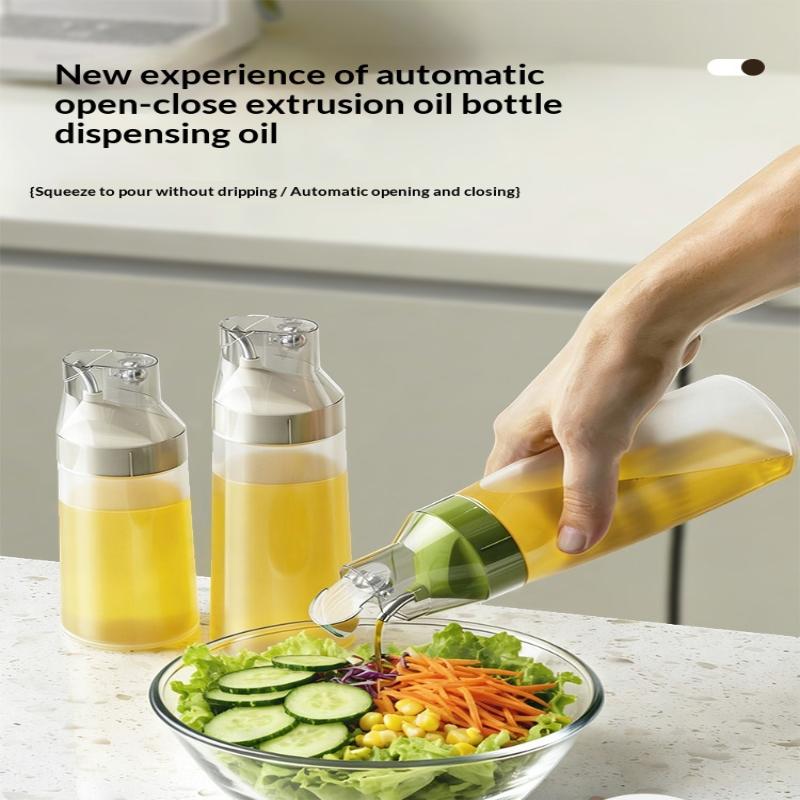 Squeeze Oil Bottle with Automatic Open Close Function for Efficient Home Seasoning Use