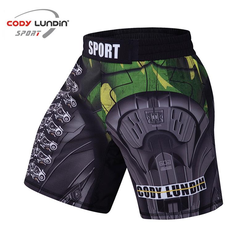 Men's Digital Print Fight Training Shorts for Gym, Jiu-Jitsu, and Sanda