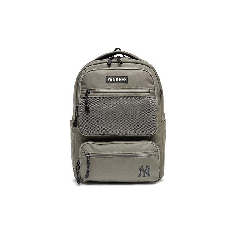 MLB New York Yankees Fashion Large Capacity Zipper Closure Nylon Backpack Men Backpack Gray Green 7ABKB013N-50GRS Gray Green