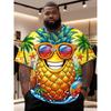 Sommer Kreativer Spaß Früchte Essen 3D Gedrucktes Kurzarm-T-Shirt Modisches Bequemes Weiches Atmungsaktives Großes Lockeres Herren Übergröße Rundhals-T-Shirt