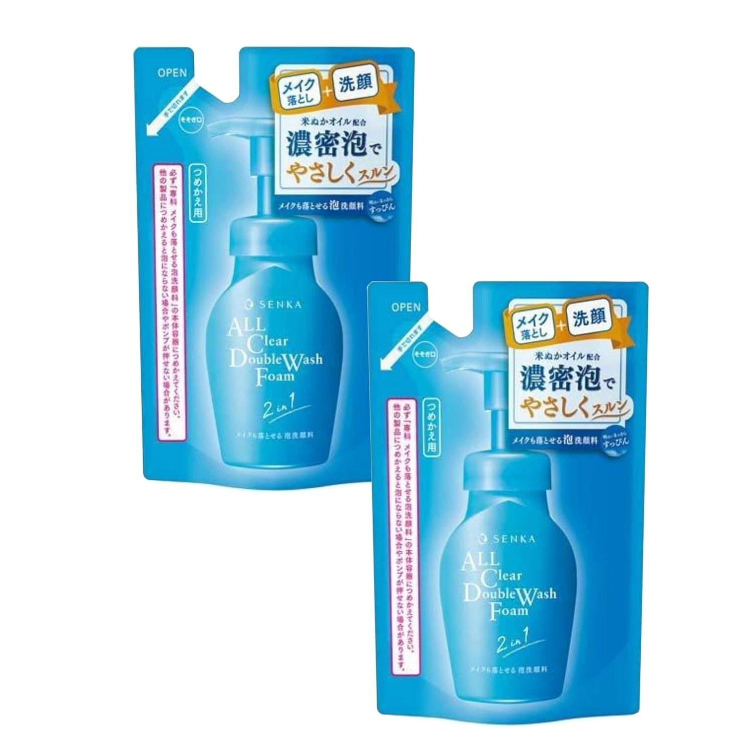 Set Shiseido Senka Cleansing Foam Makeup Removal Refill (130mL) x 2 Pack Remover Face Wash