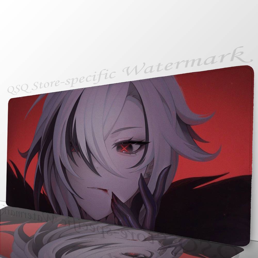 Arlecchino Anime G-Genshin Impact Mousepad Non-slip Suitable For Office Computers Laptops E-sports Game Desk Mats XXL Keyboard
