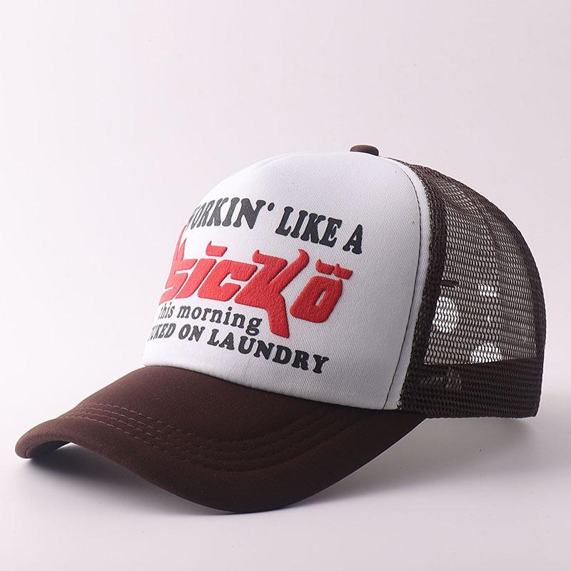 New printed baseball cap European and American outdoor breathable truck driver mesh cap