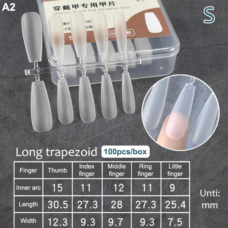 100Pcs/Box Fake Nail Tips Full Cover Coffin Press On Nail Extension Clear Soft Gel Tips False Nail Design Manicure Tools