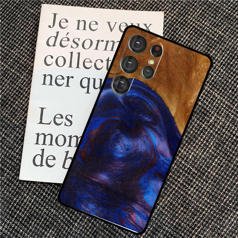 Traveler Protective Wood Resin Case For Samsung Galaxy S24 S25 Ultra S20 S21 S22 S23 Ultra S9 S10 Plus S25 FE Back Cover