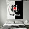 Custom Beşiktaş J.K Wall Hanging Printed Fabric Blanket Decorative Tapestries for Bedroom Living Room Home Decor