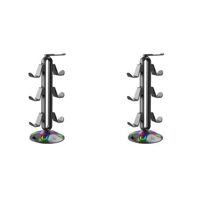 EY# RGB Game Controller Headset Bracket with 3.5mm & Type-C Headphone Stand (Bla