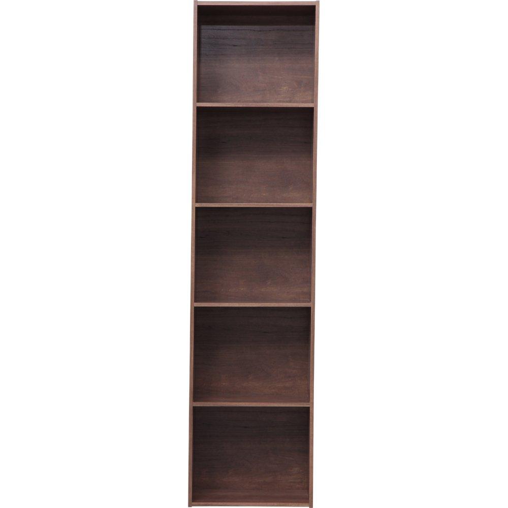 Iris Ohyama CX-5F Color Box, 5-Tier, A4 File Storage, Bookshelf, 41.5cm Wide X 29cm Deep X 168cm High, Brown
