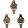 Vintage Ethnic Style Womens Quartz Watch With Colorful Canvas Strap For Casual Fashion And Gift