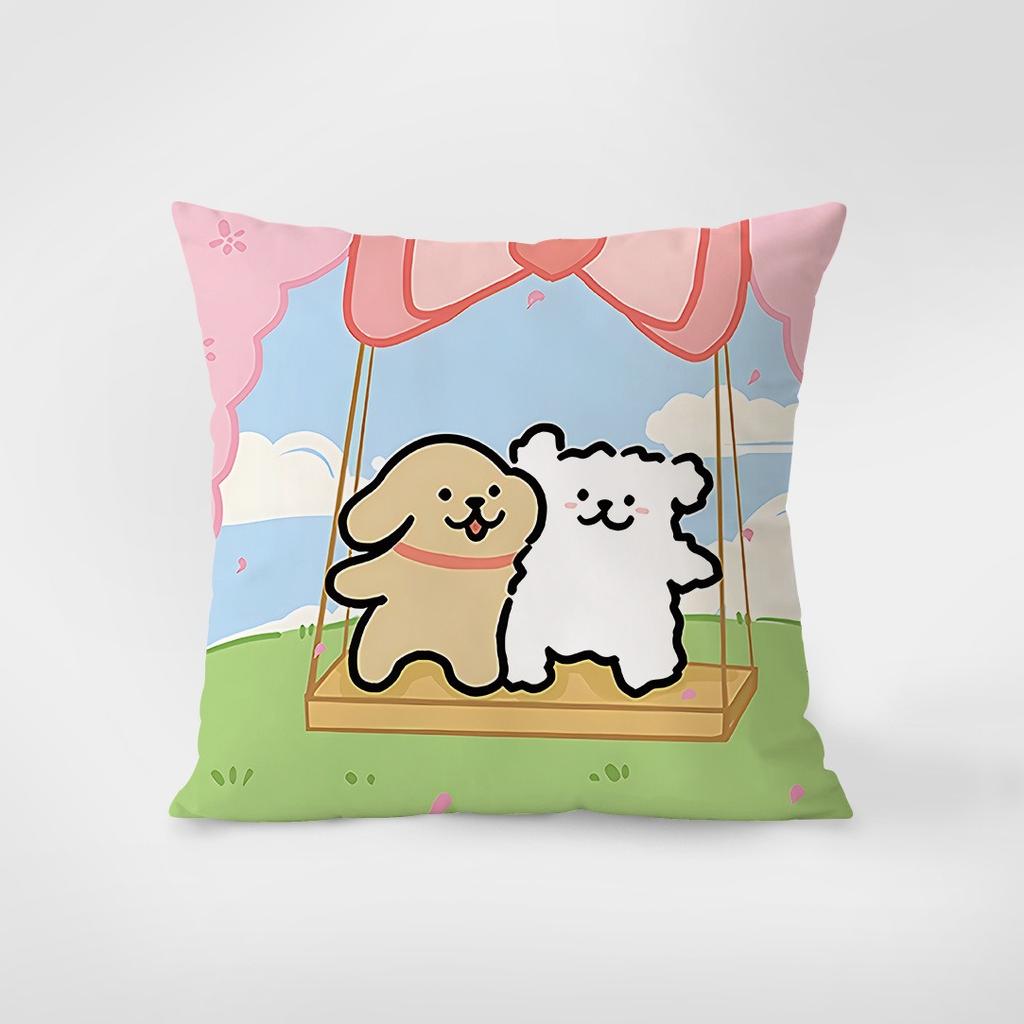 Cute Dog Pattern Pillowcase Interior Decoration Office Living Room Home Pillowcase