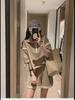 European Spring 2023 Women's Casual Sports Two-Piece Suit with Wide-Leg Shorts