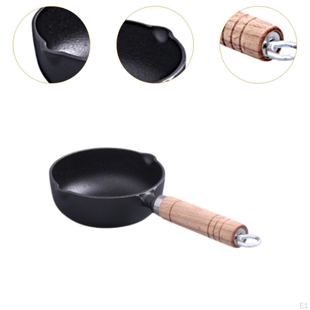 Cast Iron Frying Pan for Oven, Milk Water Heating Pan, Mini Indoor, Outdoor, Home,