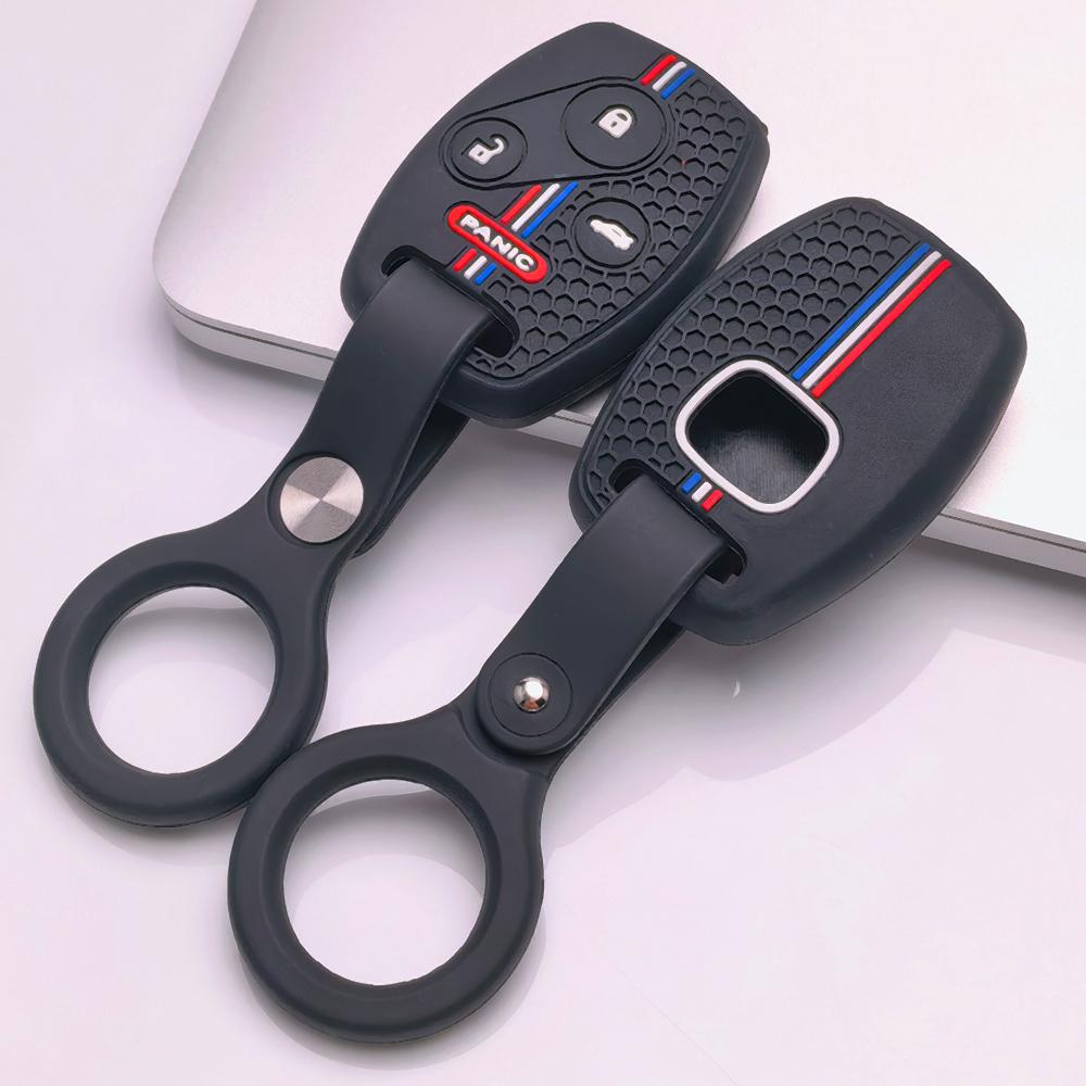 Key Fob Cover for Honda Accord Civic CRV with Keychain Anti-Scratch Surface Shockproof Structure Soft Grip Texture Easy Install Design