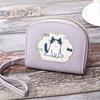 Cartoon Cute Cat Short Wallet Zipper Card Holder Fashion PU Leather Card Bag  Outdoor