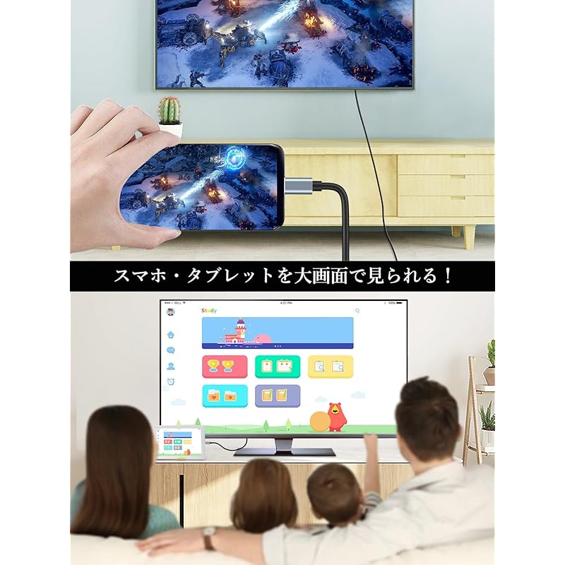 USB Type C HDMI Conversion Cable USB Type C from Conversion Adapter 2M 4K 30Hz Thunderbolt 3/4 MacBook/MacBook Air/MacBook Compatible with Pro/Galaxy