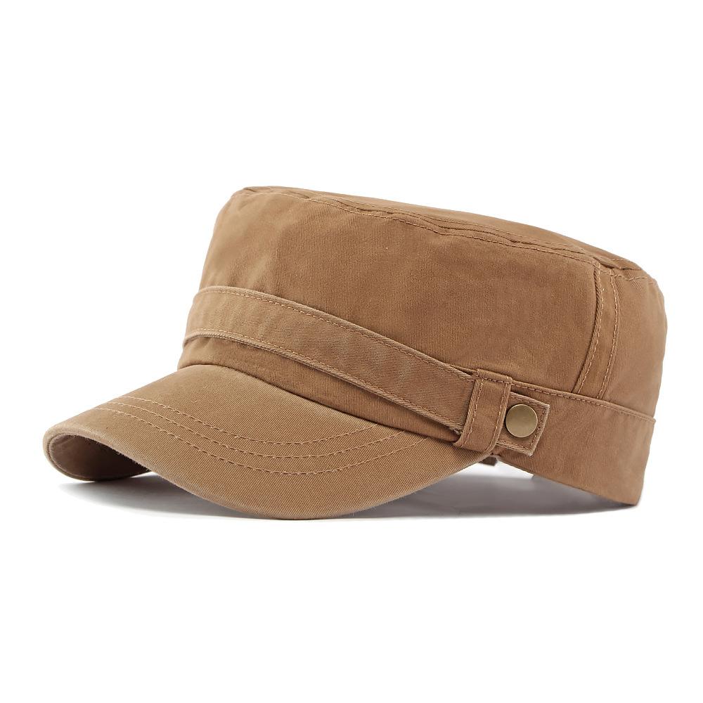 Men's Cotton Flat Top Hat Outdoor Sun Protection Cap