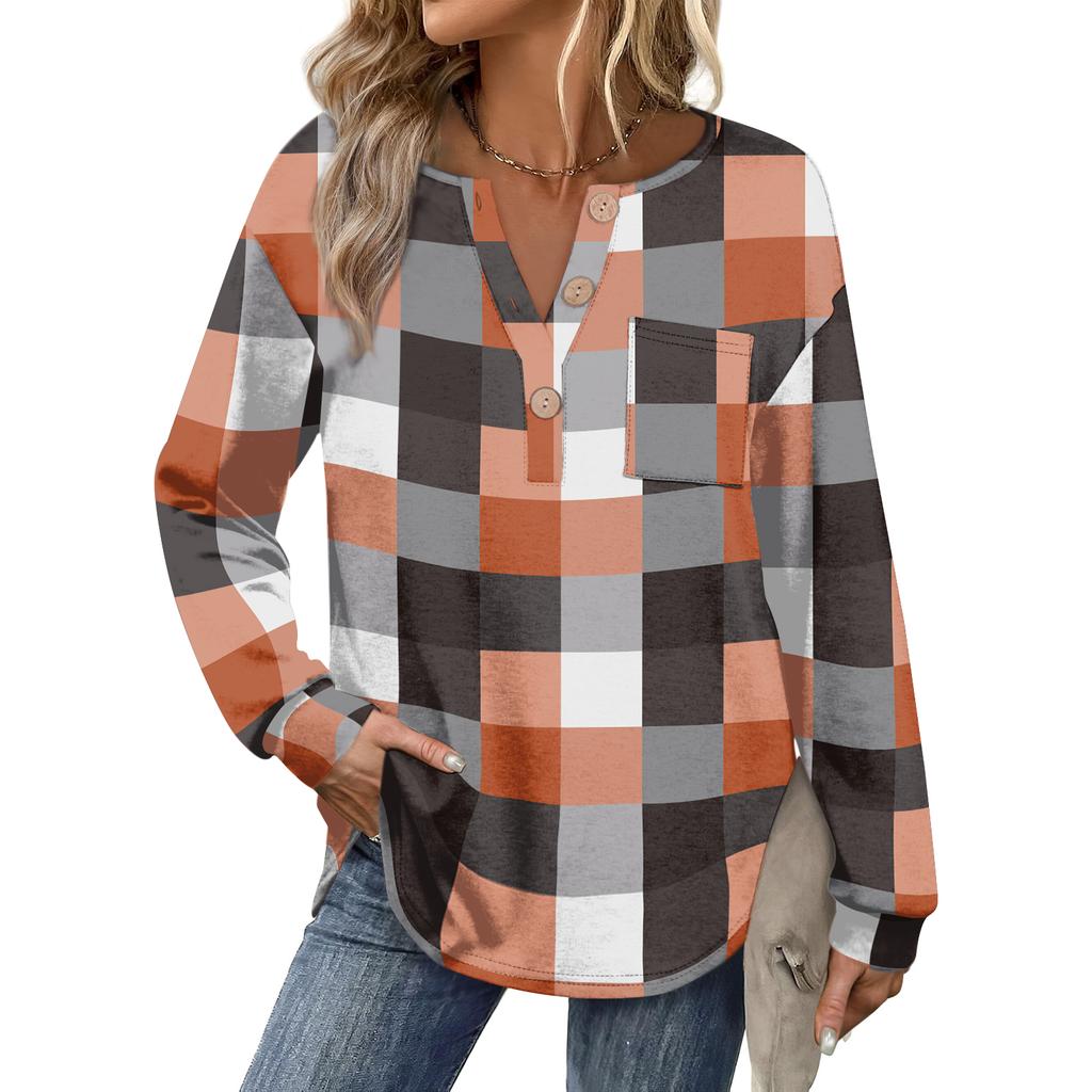 Women's Retro Printed Fashionable Long-sleeved Top