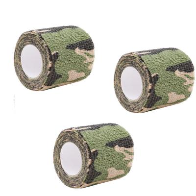 3 Pezzi Strumento da Esterno Nastro Mimetico Elastico Autoadesivo Fasciatura Elastica Tessuto Non Tessuto Avvolgimento Protettivo Mimetico