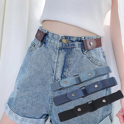 1pc Buckle-Free Waist Belt For Jeans Pant No Buckle Stretch Elastic Waist Belt Women