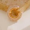 Retro Fashion C-Shaped Bling Ear Clips with Colored Diamonds - Trendy No-Pierce Earrings
