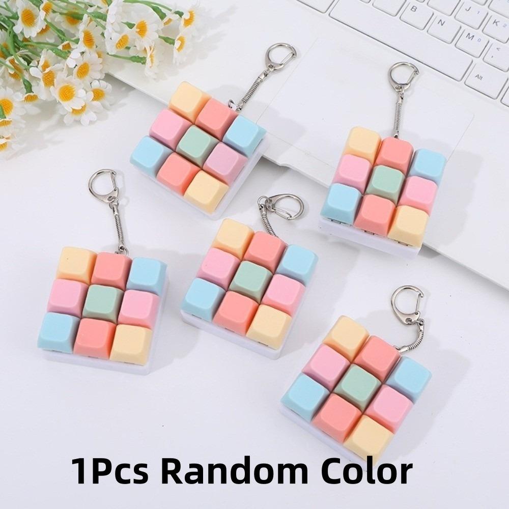 DIY Button Keycap 9 Keyboard Key Toy Anti Stress Finger Creative Bag Pendant Boys Girls