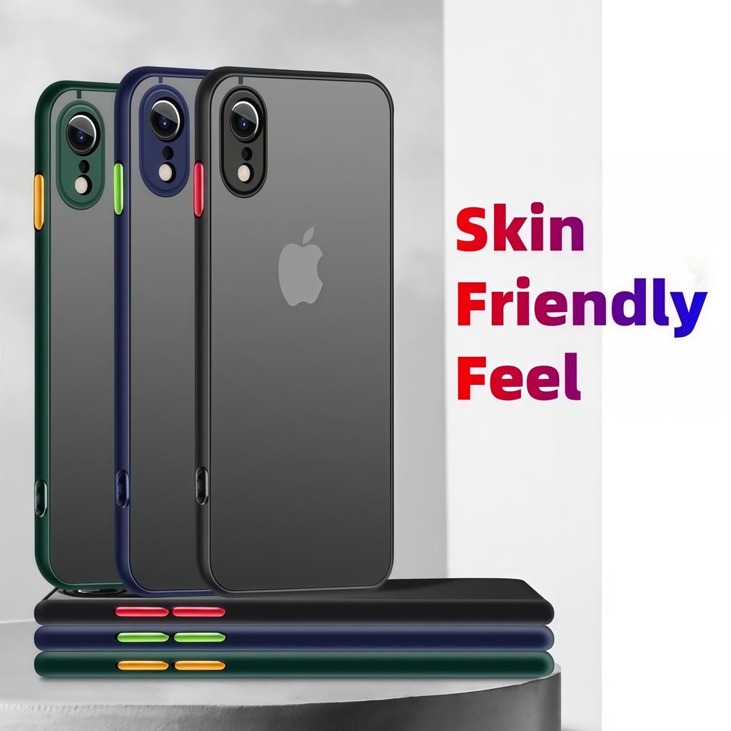 Fashion Color Collision Skin-feel Translucent Matte Slim Shockproof Protective Phone Case For Iphone XR