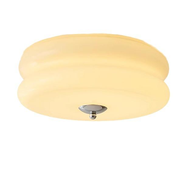 Vintage Bauhaus French Cream Glass Ceiling Lamp for Bedroom or Balcony