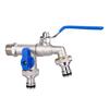 Stabile 3/4-Zoll Messing Wasserhahn Frostsicher und Rostfrei mit Doppel-Auslass Designs für Garten und Waschmaschinen